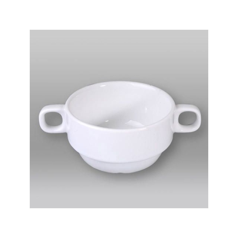 Soepkop 2 oren 26cl porselein wit/ds24