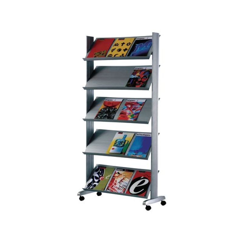 Brochurestandaard 82,5cm breed zilver