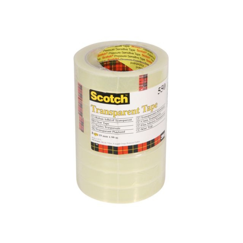 Plakband Scotch 550 19mmx66m tr/pak 8rol