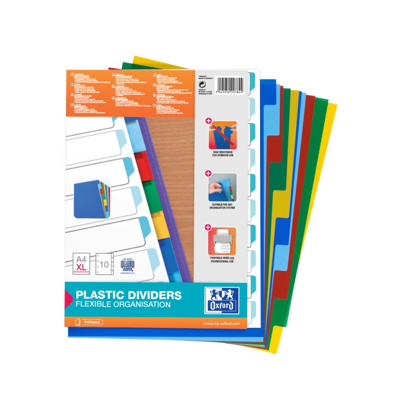 Tabblad Oxford A4XL 11R PP kleur/set 10