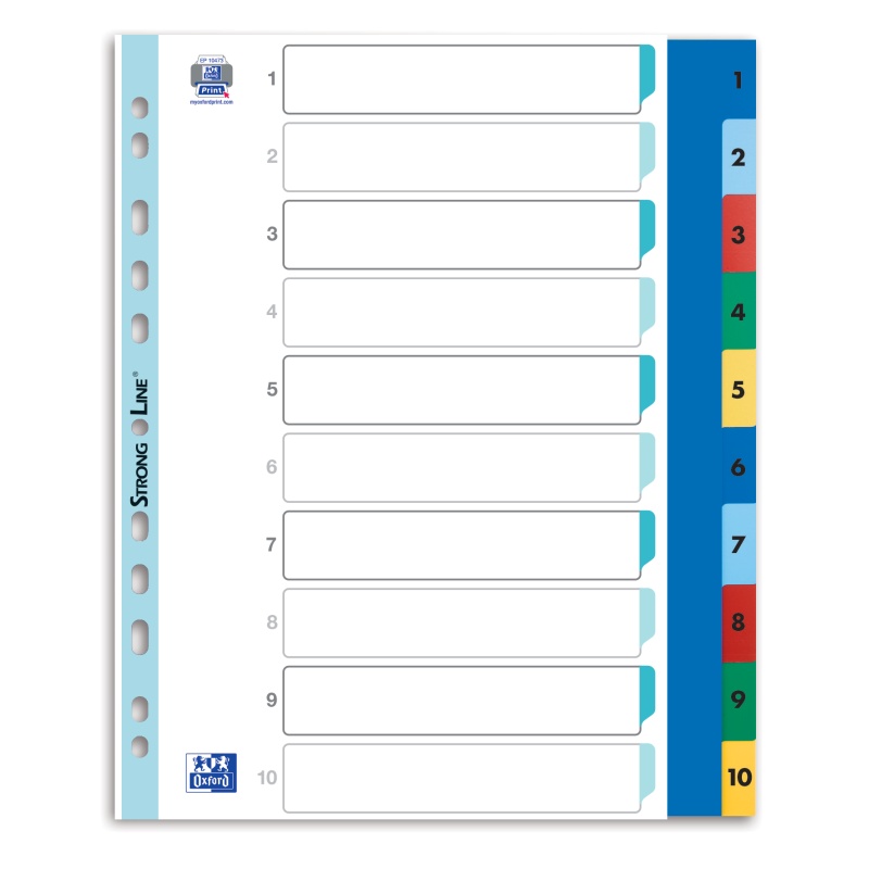 Tabblad Oxford A4XL 11R PP 1-10 kleur