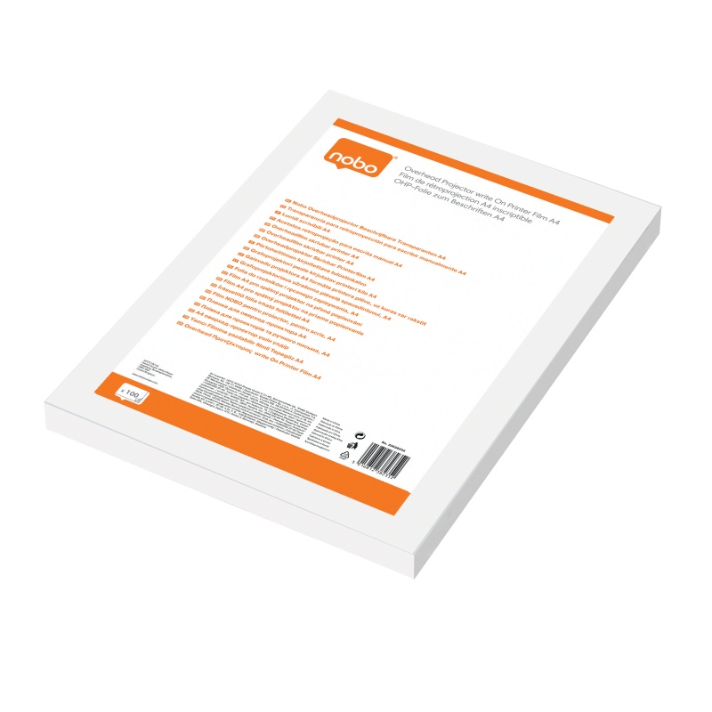 Transparant nobo beschrijfbaar A4/pk 100