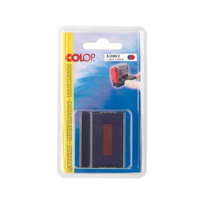 Inktkussen Colop E/200/2 rood/blauw/pak2