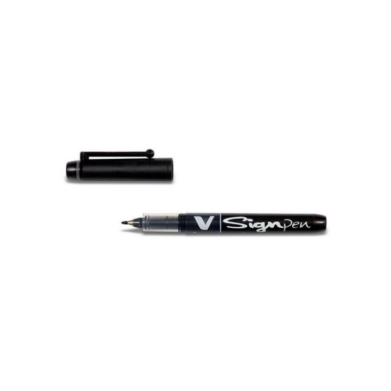 Fineliner Pilot V-signpen 0,6mm zw/pk 12