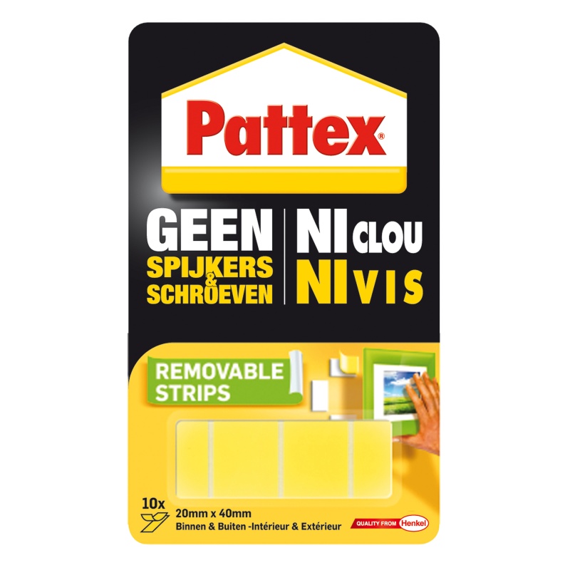 Montagestrip Pattex non-perm 20x40mm/p10
