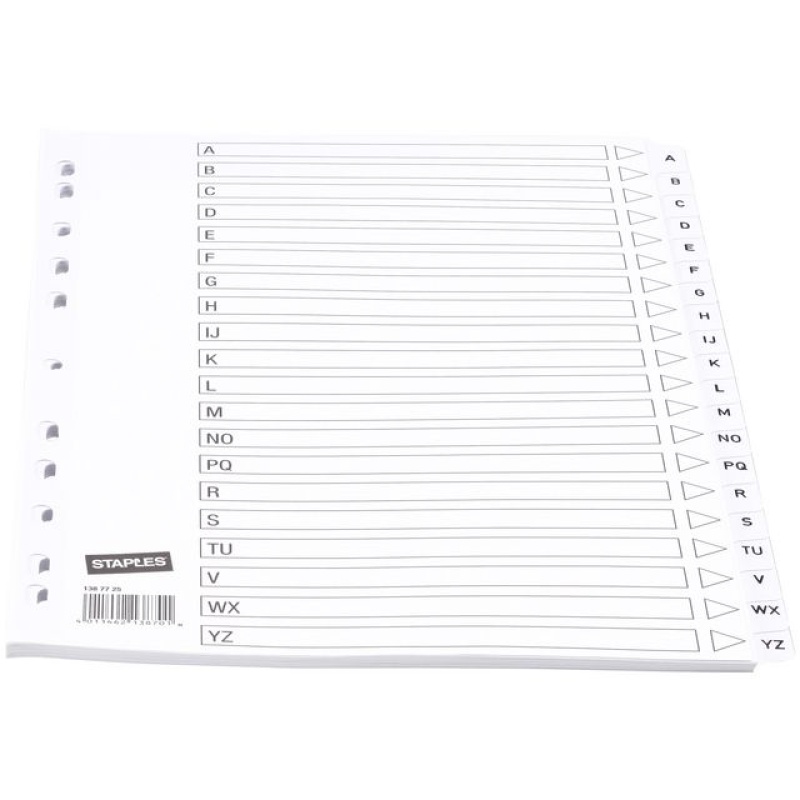 Tabblad SPLS A4 11R karton A-Z wit/set20