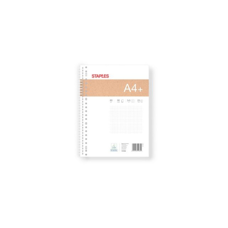 Collegeblok SPLS A4+ 23gt 80v ruit/pak 5