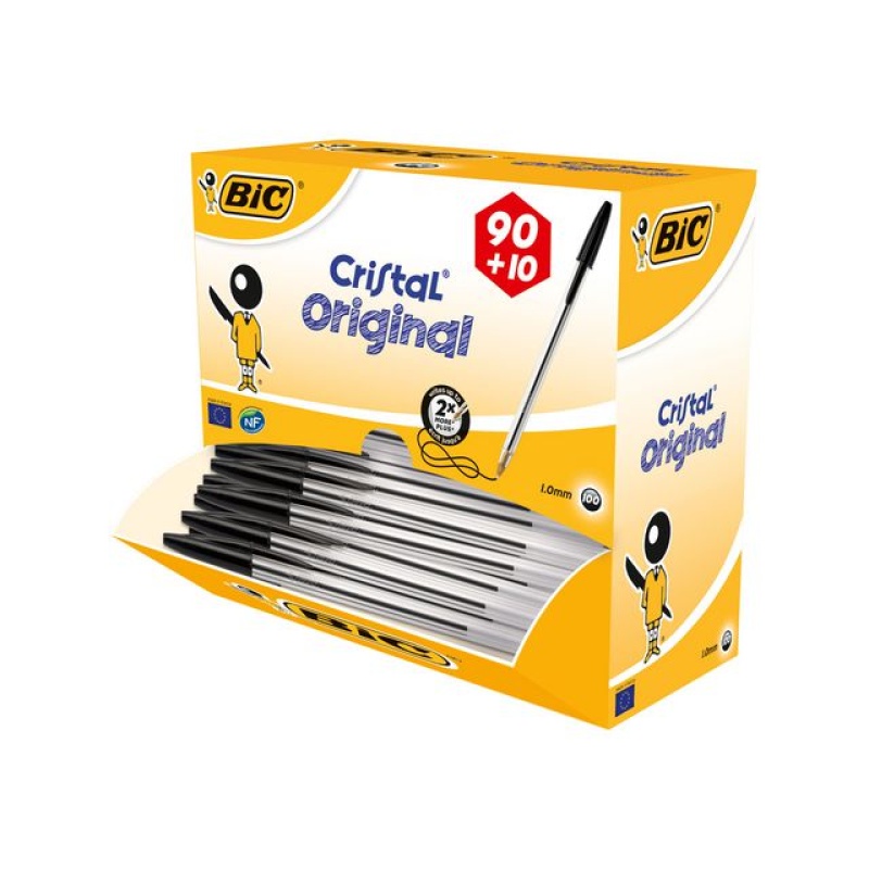 Balpen BIC Cristal M zwart/doos 100