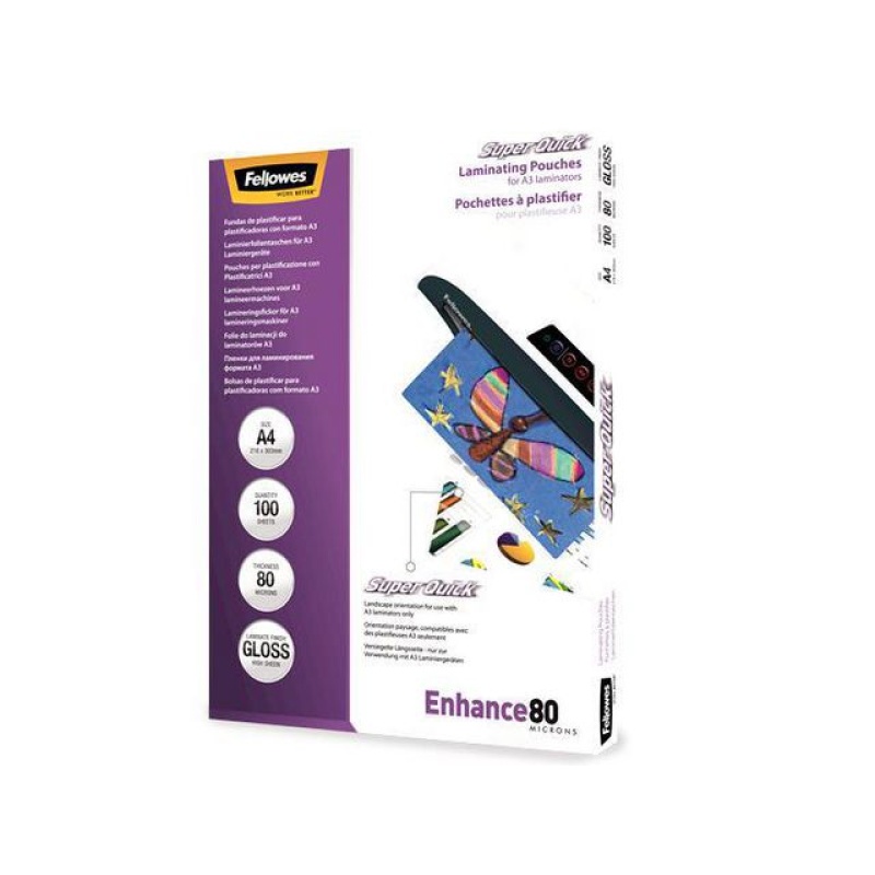 Lamineerhoes Fellowes A4 80mc SupQ/Pk100