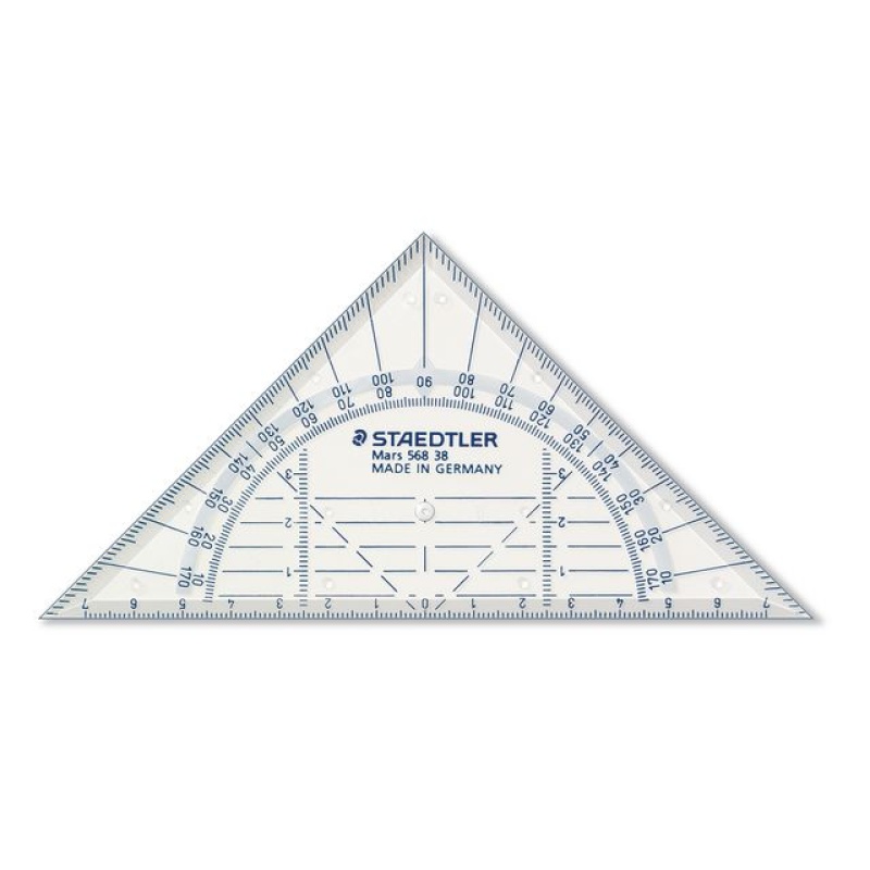 Geodriehoek 568 16cm onbreekbaar acryl