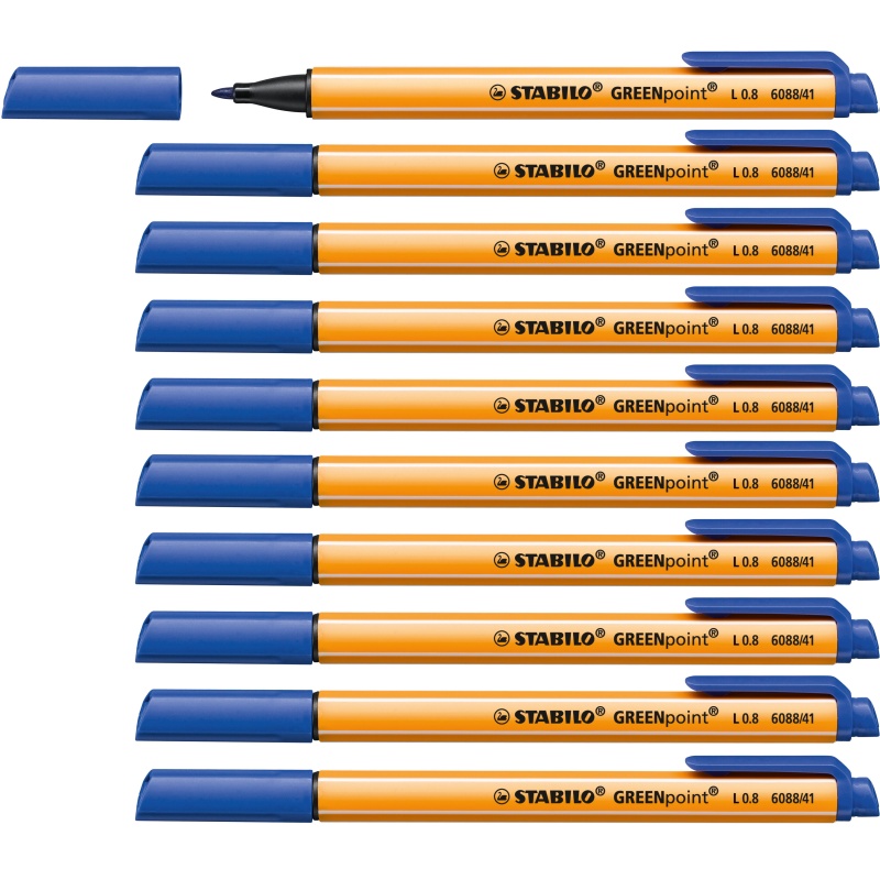 Fineliner Stabilo GREENpoint 0,8 bl/ds10
