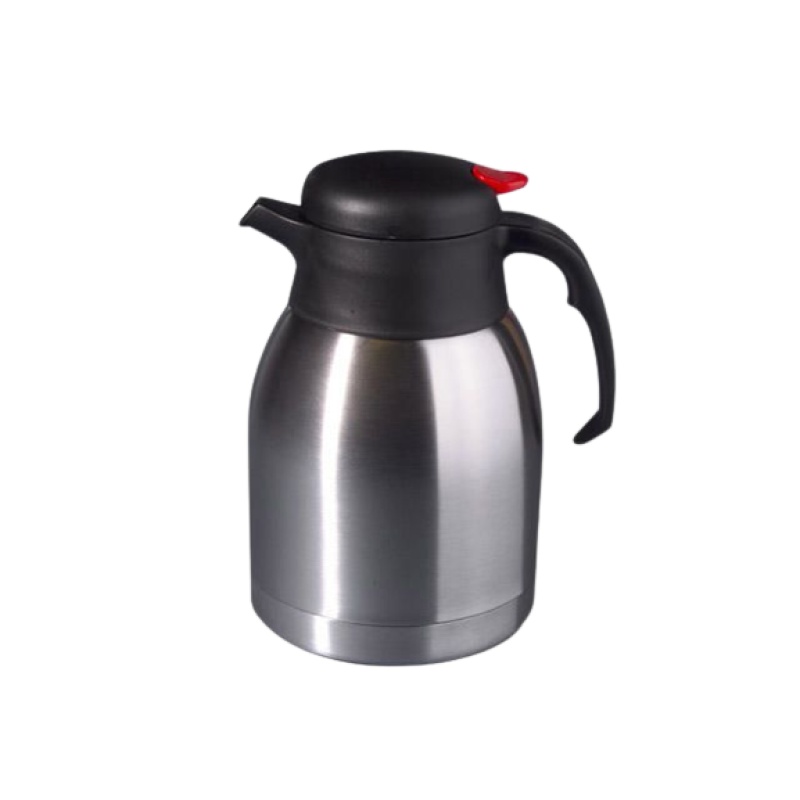 Isoleerkan rvs met drukknop 1,5L zwart