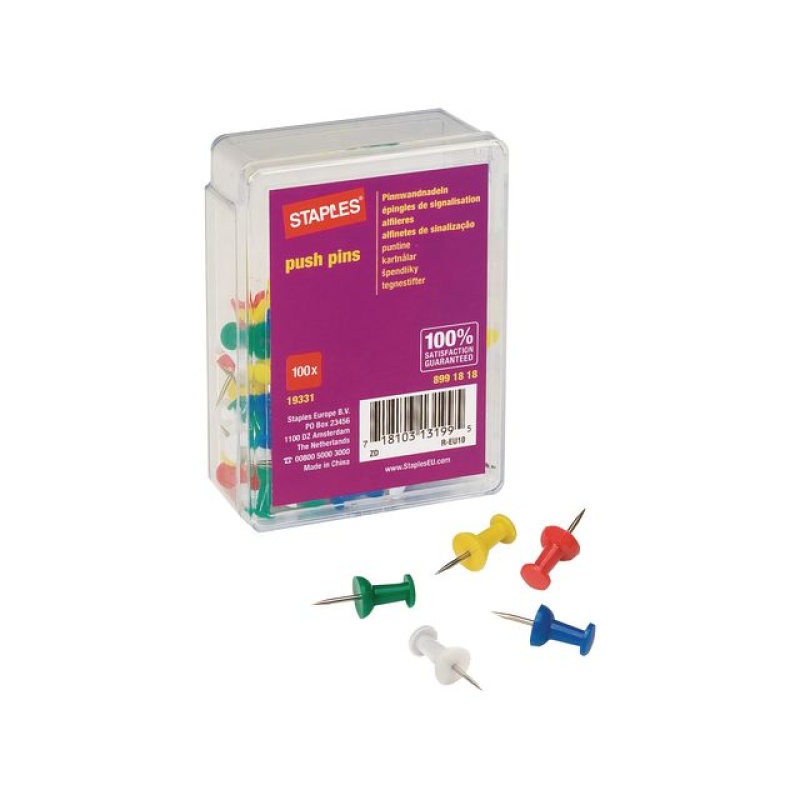 Pushpin SPLS assorti/pak 100