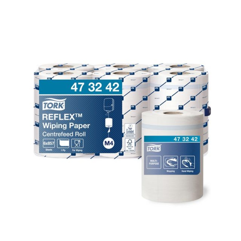 Poetsdoek Tork M4 Reflex 1L wit/pk6x300m