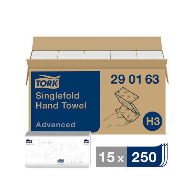 Handdoek Tork H3 Adv 2L zz-v wit/15x250