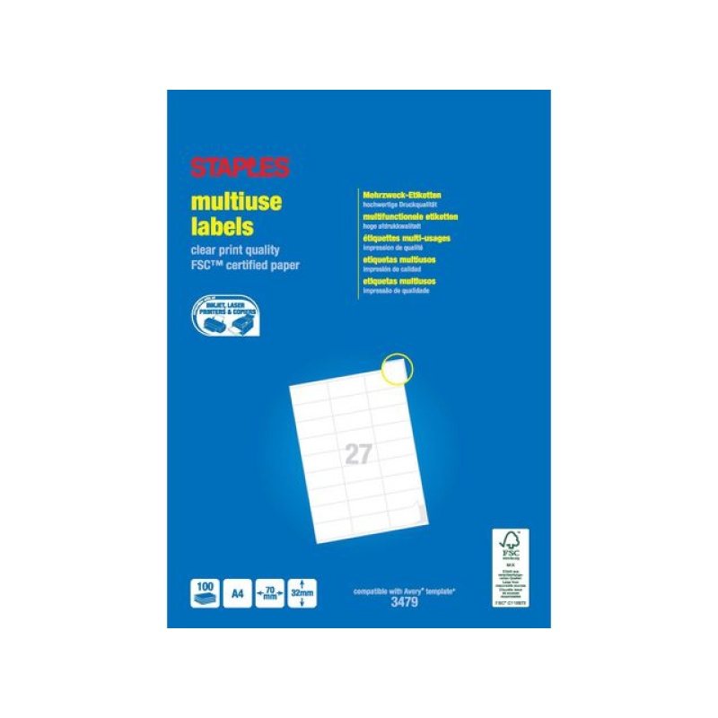 Etiket SPLS ILC 70x32 wit/ds 2700