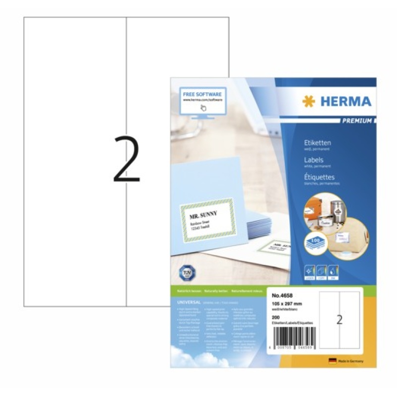 Etiket Herma 4658 105x297 wit/ds200