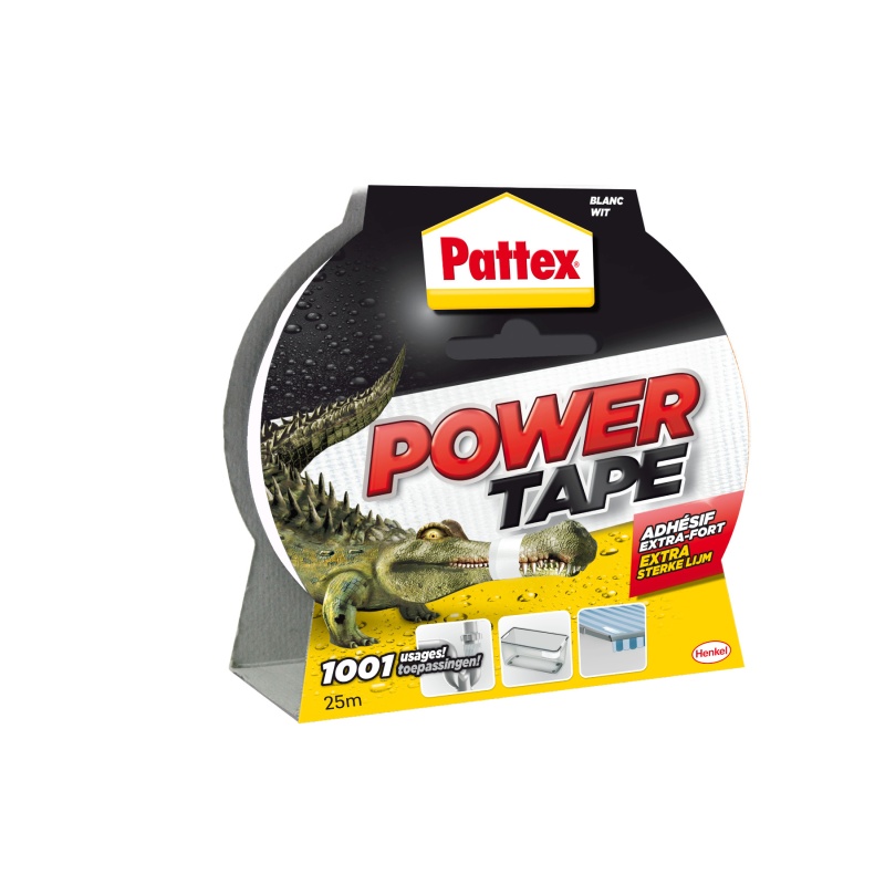 Power tape Pattex 50mmx25m wit/rl 25m
