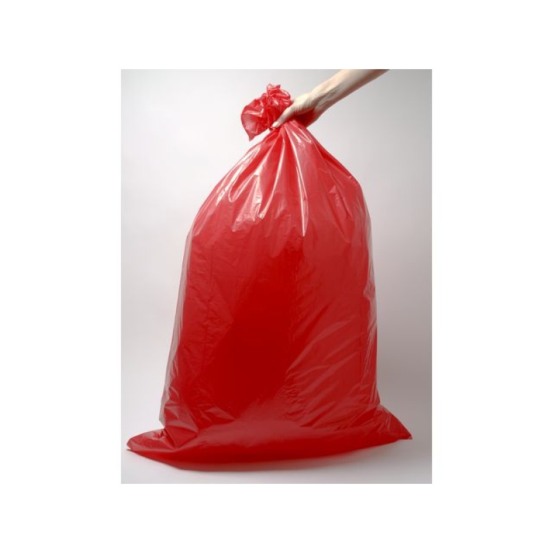 Afvalzak 70x110cm hdpe 25mu rood/ds10x25