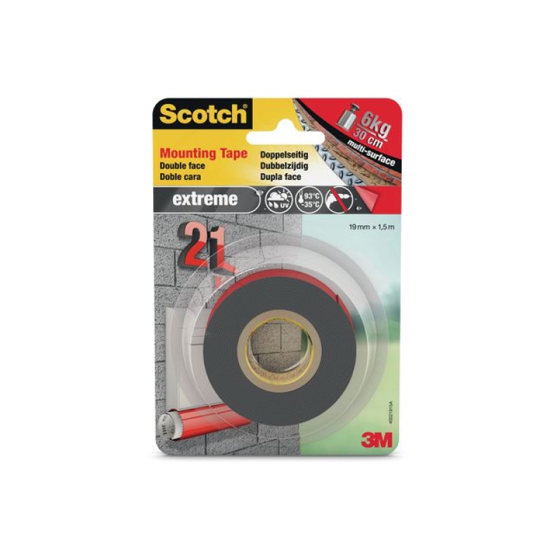 Plakband extra sterk dubbelz. 19mmx1,5m