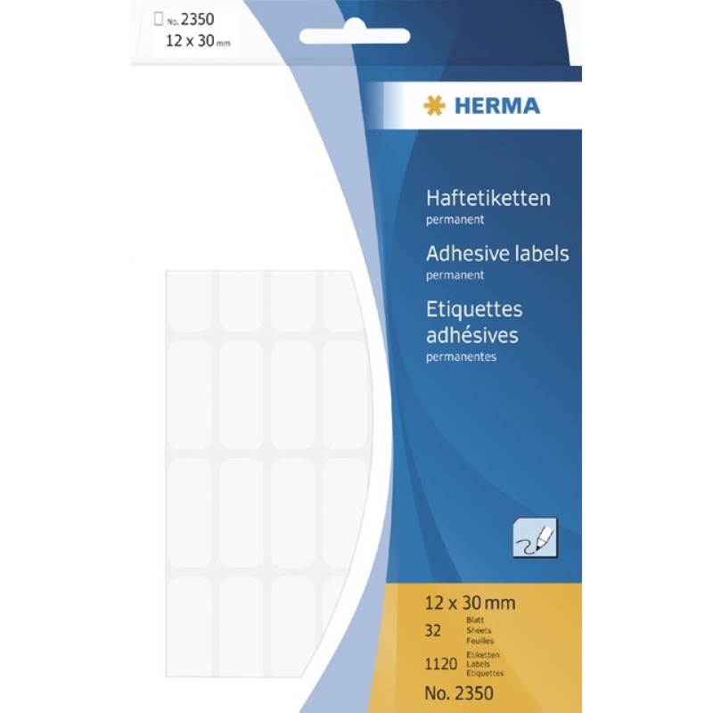 Etiket 12x30 wit/pk 1120