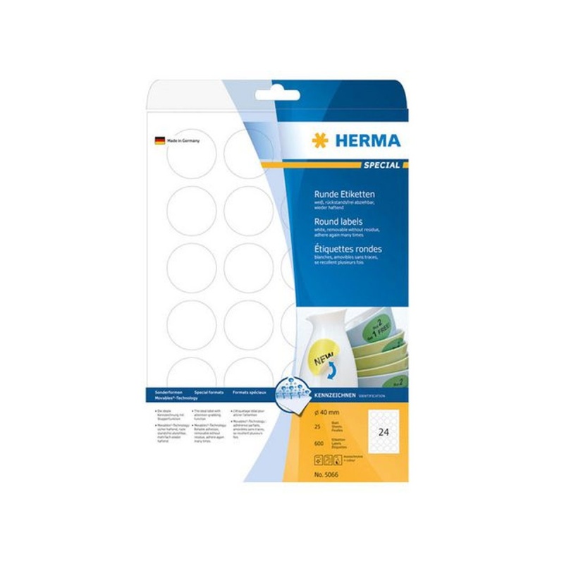 Etiket ILC 40mm rond afn wt/pk 600