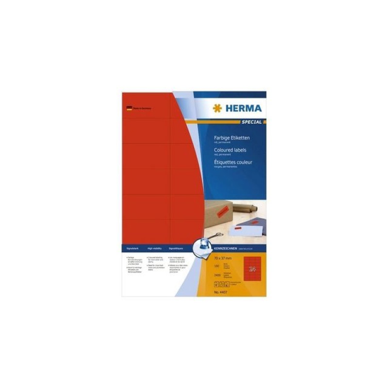 Etiket Herma ILC 70x37 rood/pak 2400