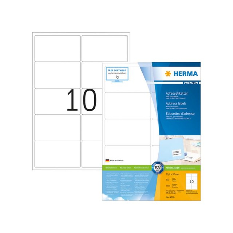 Etiket ILC 99x57 prem wit/pak 1000