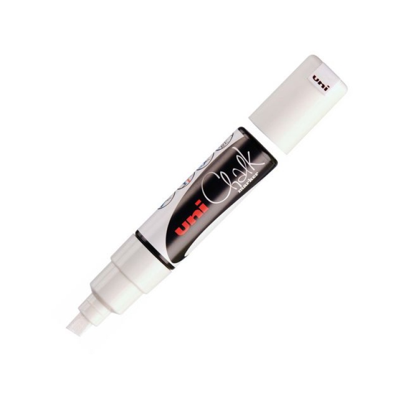 Krijtmarker Uni 8,0 mm wit/pak 6