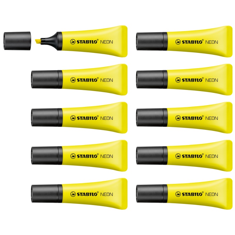 Tekstmarker Stabilo NEON 2-5 geel/pak10