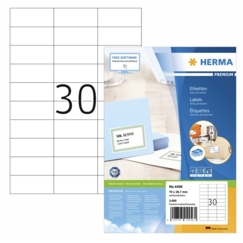 Etiket Herma ILC 70x30 prem wit/pak 3000