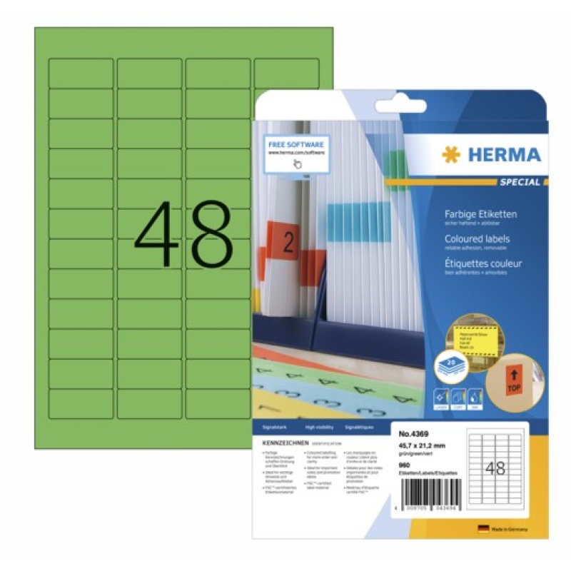 Etiket Herma ILC 46x21 afn groen/pak 960
