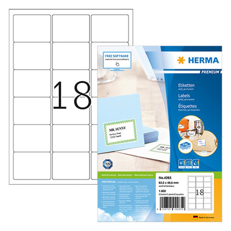 Etiket Herma ILC 64x47 prem wit/pak1800