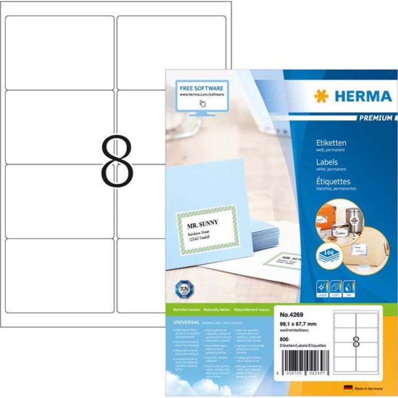 Etiket Herma ILC 99x68 prem wit/pak 800