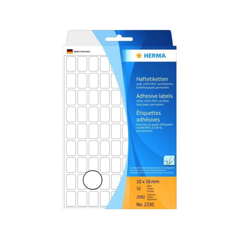 Etiket Herma 10x16 wit/pk 2592