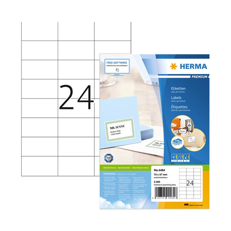 Etiket Herma ILC 70x37 prem wit/pak 2400