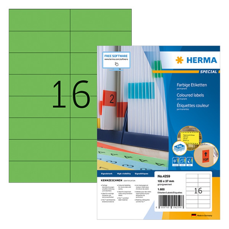 Etiket Herma ILC 105x37 groen/pak 1600