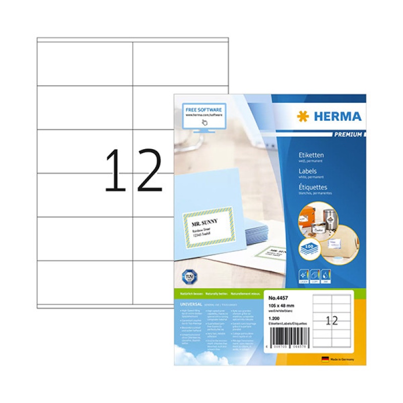 Etiket Herma ILC 105x48 prem wit/pk 1200