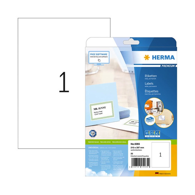 Etiket Herma ILC 210x297 prem wit/pak 25