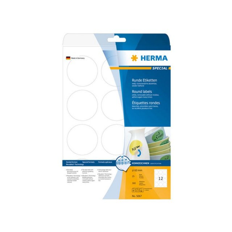 Etiket Herma ILC 60mm rond afn wt/pk 300