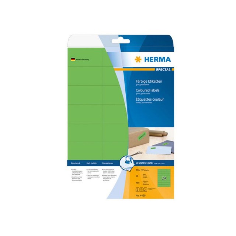 Etiket Herma ILC 70x37 groen/pak 480