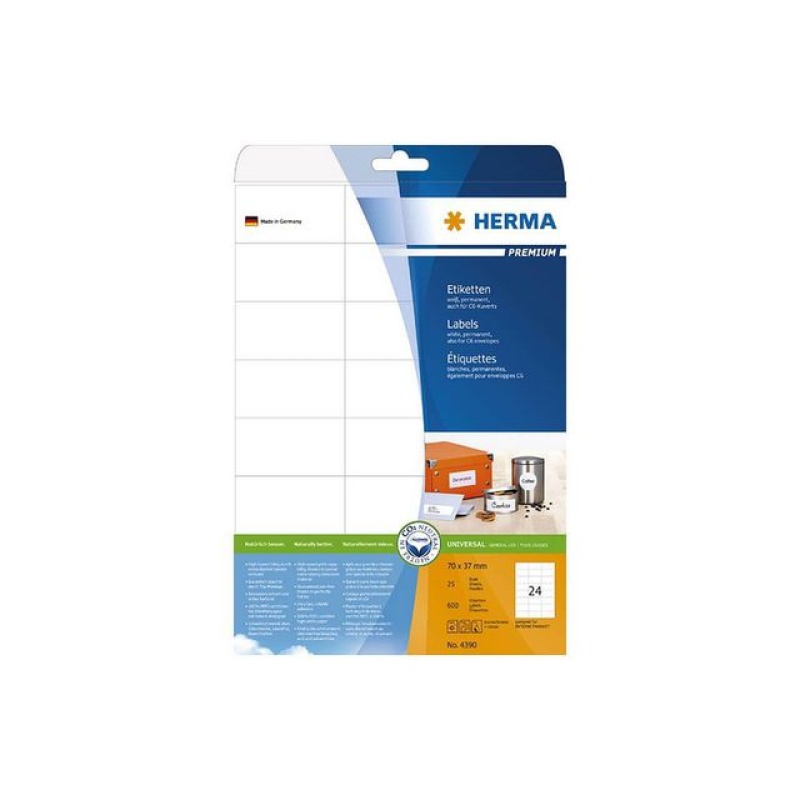 Etiket Herma ILC 70x37 prem wit/pk 600