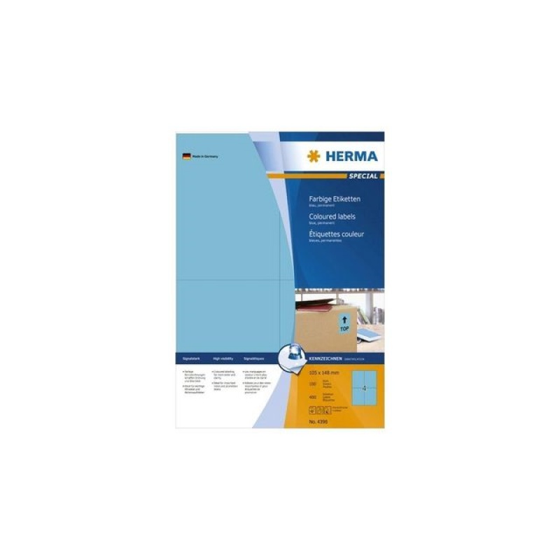 Etiket Herma ILC 105x148 blauw/pak 400