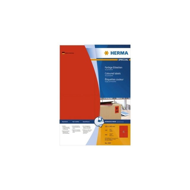 Etiket Herma ILC 105x148 rood/pak 400