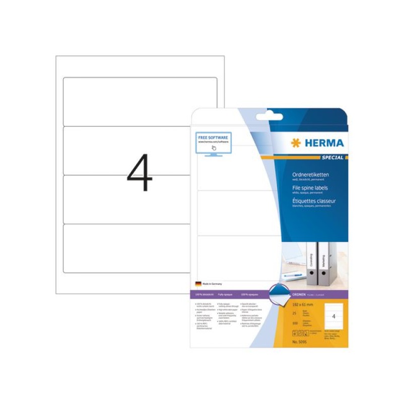 Rugetiket Herma ILC 192x61 wit/pak 100