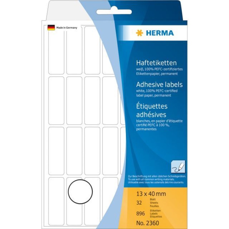 Etiket Herma 13x40 wit/pk 896