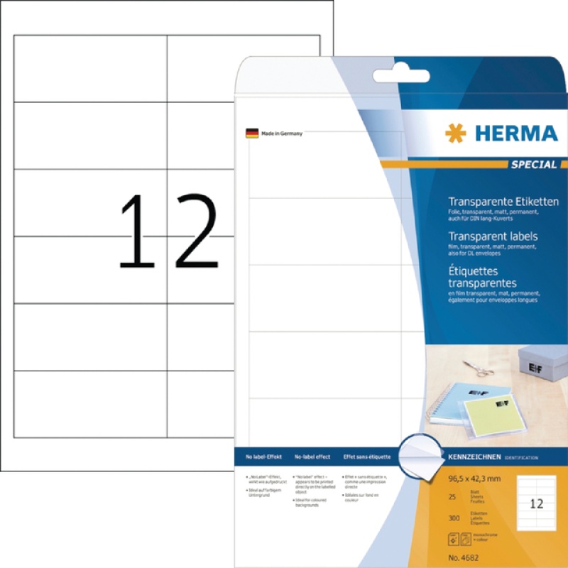 Etiket Herma LC 97x42 transp/pak 300