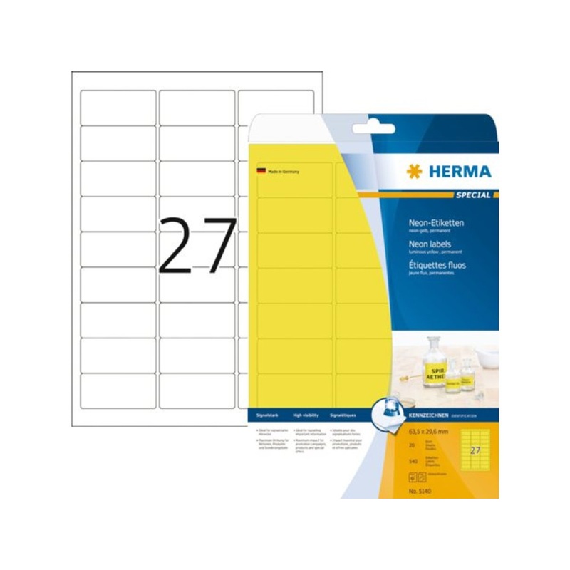 Etiket Herma ILC 64x30 neon-geel/pak 540