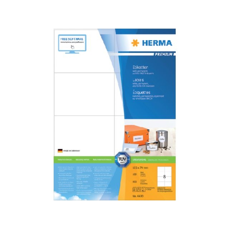 Etiket Herma ILC 105x74 prem wit/pak 800