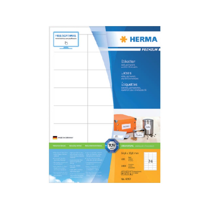 Etiket Herma ILC 65x34 prem wit/pak 2400